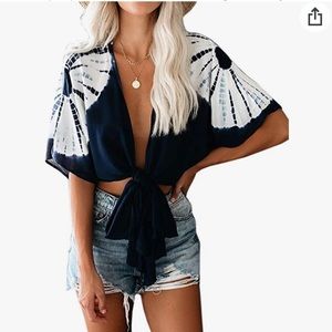 Blue floral cover up